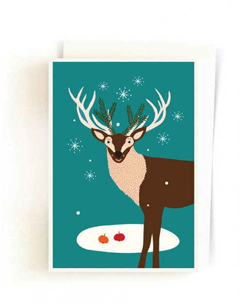 Christmas Forest Cards / Deer Snowflake