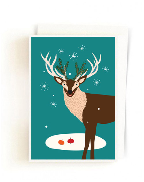 Christmas Forest Cards / Deer Snowflake