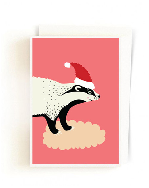 Christmas Forest Cards / Santa Badger